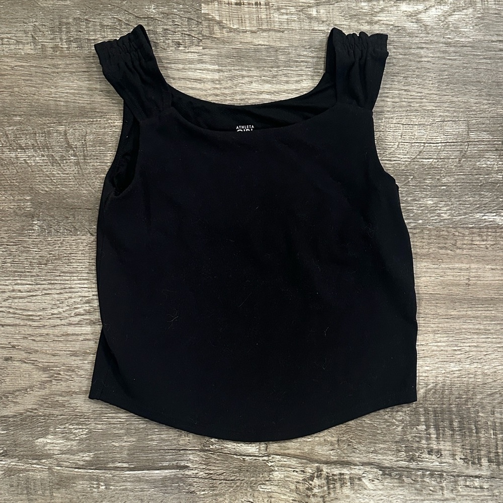 Athleta Girl L/12 Black Textured Tank Top